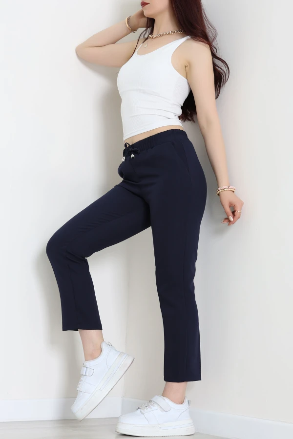 Dabıl Bağcıklı Pantolon Lacivert 4