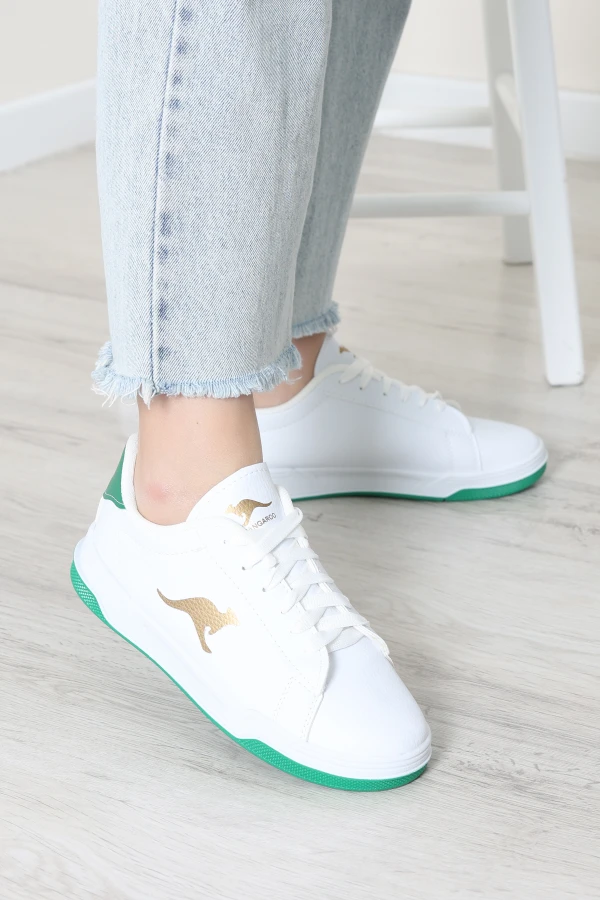 Kadın Beyaz Yeşil Günlük Spor Ayakkabı Rahat Tabanlı Sneaker Model 4