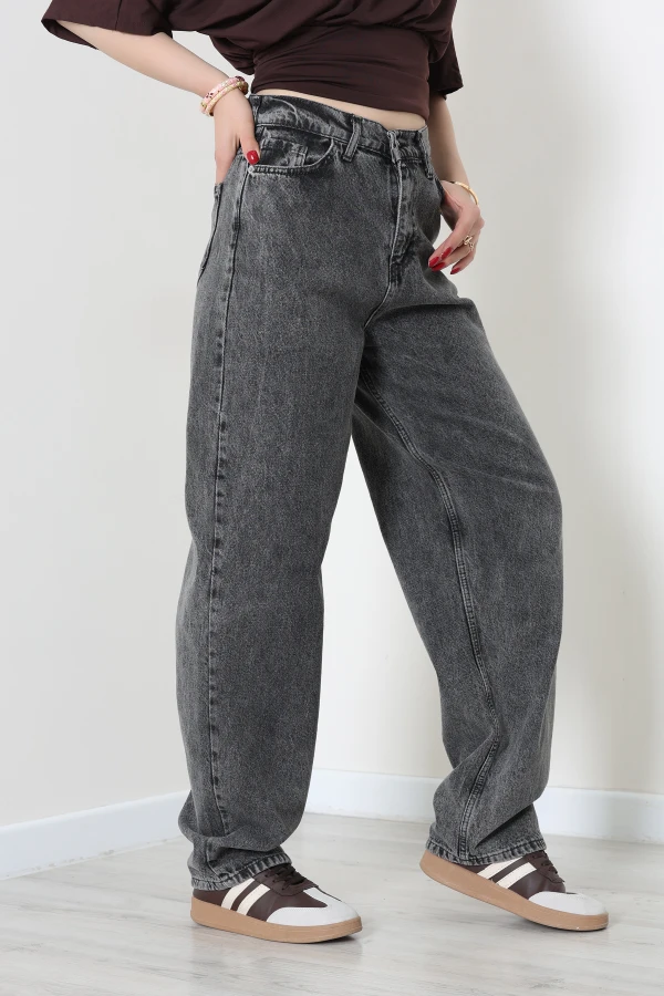 Tokalı Baggy Kot Pantolon Açıkfüme 3