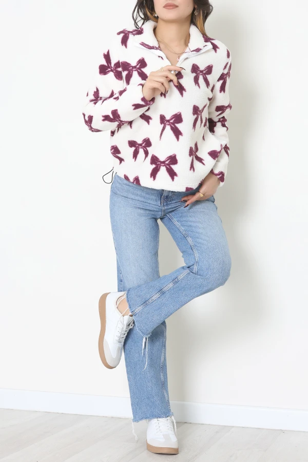 Yarım Fermuarlı Peluş Sweat Ekrumor 3