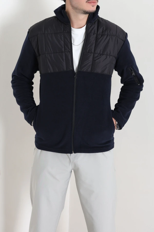 Kapitone Garnili Polar Erkek Mont Lacivert 3