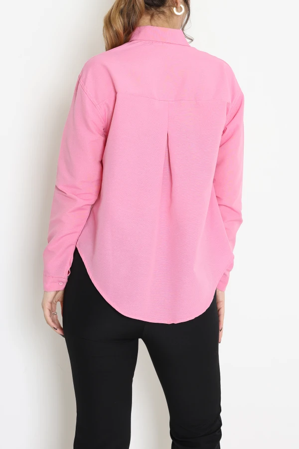 Terikoton Oversize Gömlek Pembe 7
