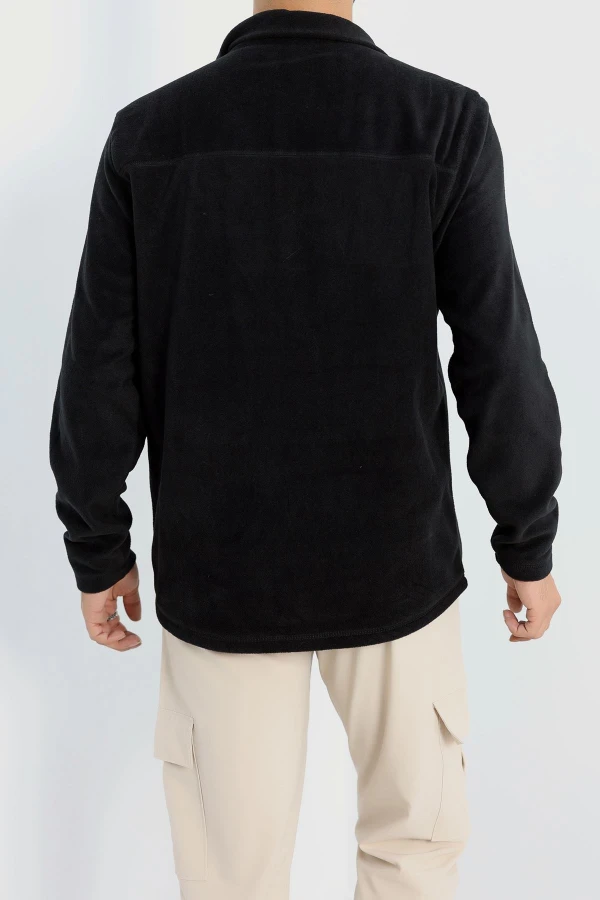 Yarım Fermuar Erkek Polar Sweat Siyah 8