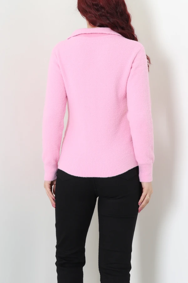 Polo Yaka Triko Kazak Pembe 7