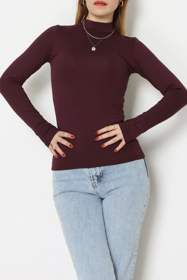 Parmak Geçmeli Body Mürdüm 6