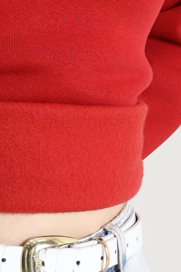Bisiklet Yaka Üç İplik Sweat Kırmızı 7