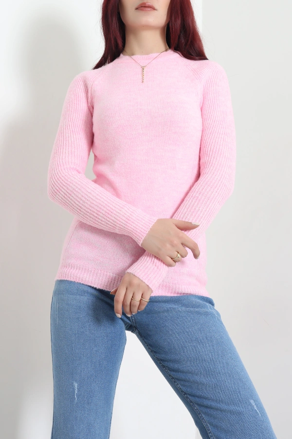 Bisiklet Yaka Yumoş Body Pembe 3