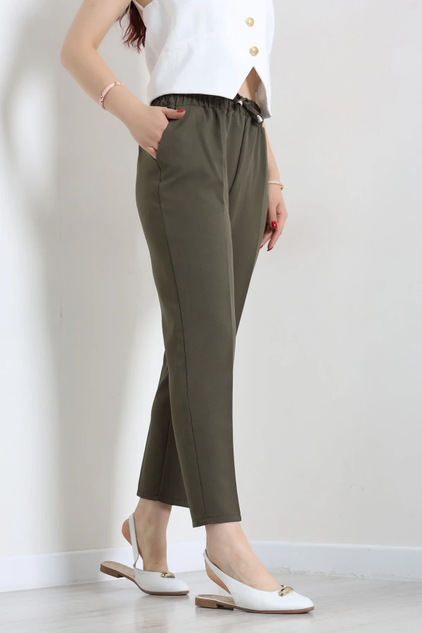 Dabıl Bağcıklı Pantolon Açıkhaki 4