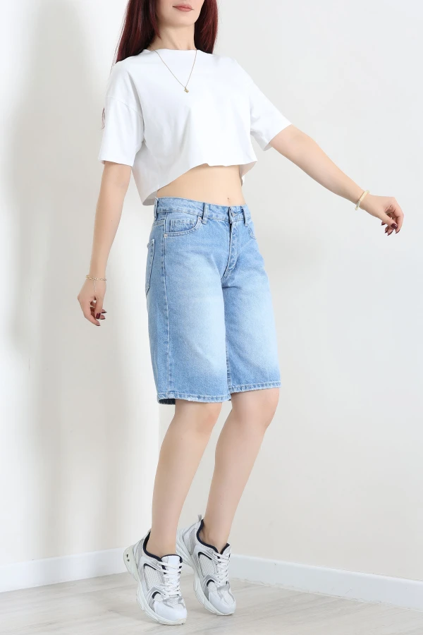 Denim Şort Ortamavi 3