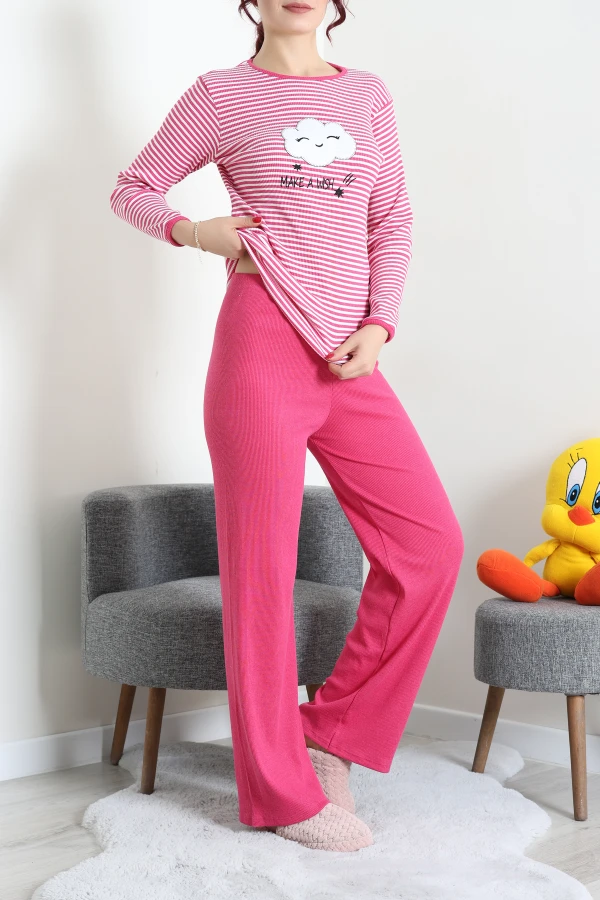 Kaşkorse Pijama Takımı Fuşya 3