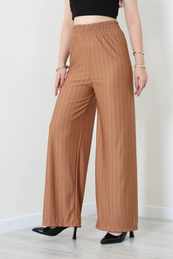Beli Lastikli Zra Crep Pantolon Açıkkahve