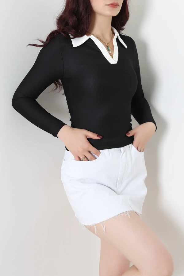 Polo Yaka Ottomon Body Siyah 3