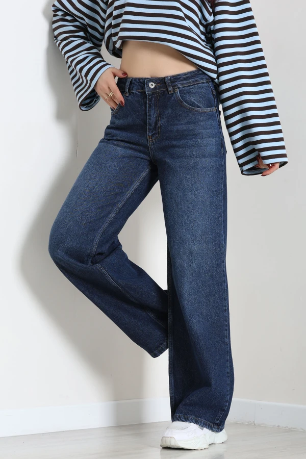 Wide Leg Kot Pantolon Koyulaci 3