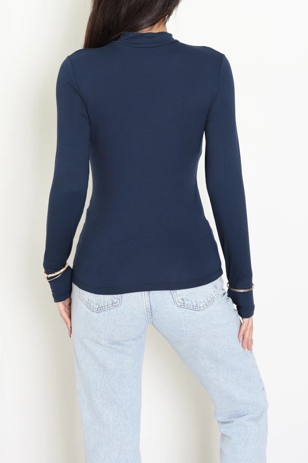 Kadın Lacivert Parmak Geçmeli Basic Body 8