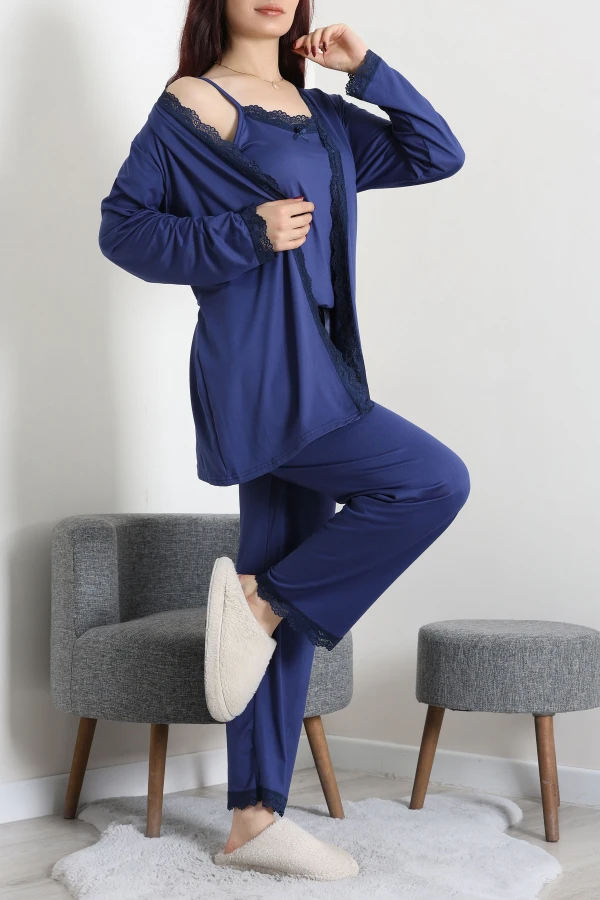 Milan Üçlü Pijama Seti Lacivert 2