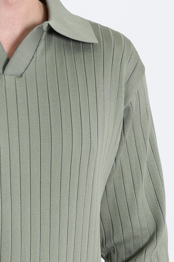 Polo Yaka Erkek Triko Sweat Haki 7