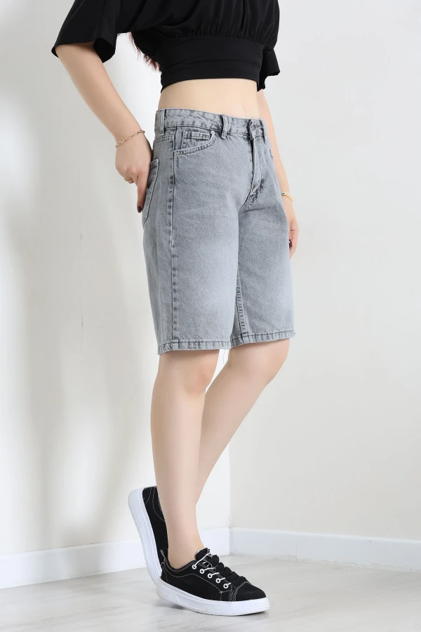 Denim Şort Koyugri 4