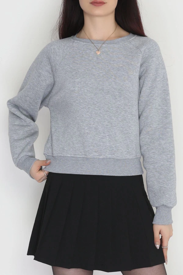 Bisiklet Yaka 3 İplik Sweat Gri 3