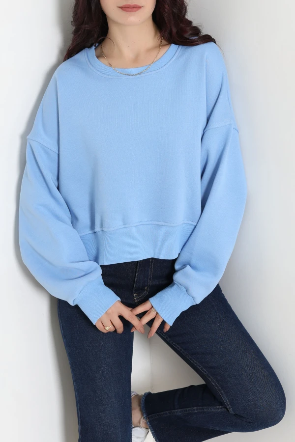 Oversize 3 İplik Şardonlu Sweat Bebemavi 6