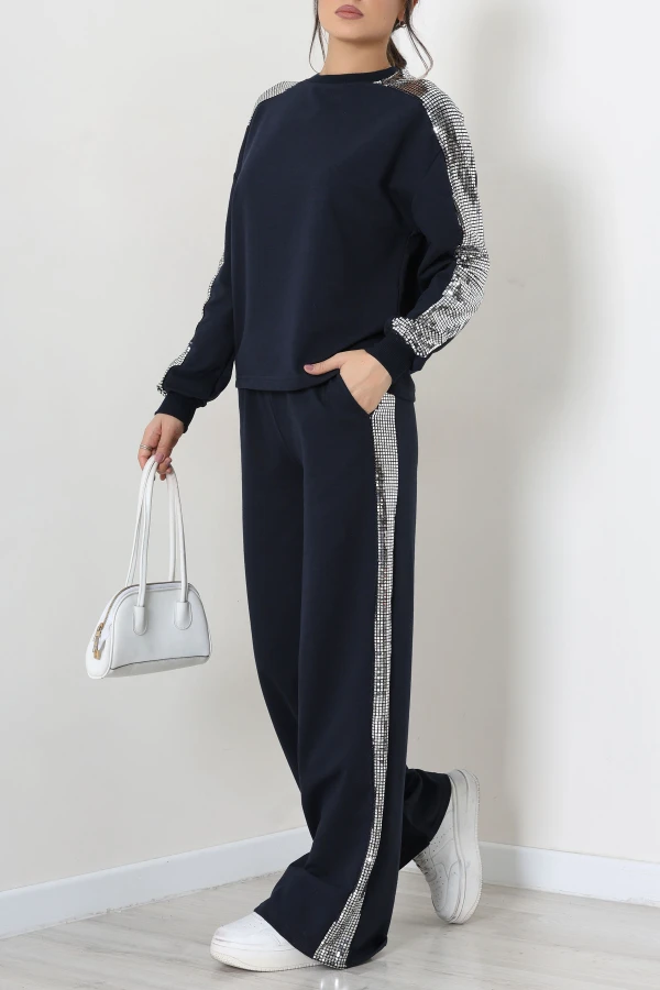 Pullu 2 İplik Eşofman Takımı Lacigümüş 5
