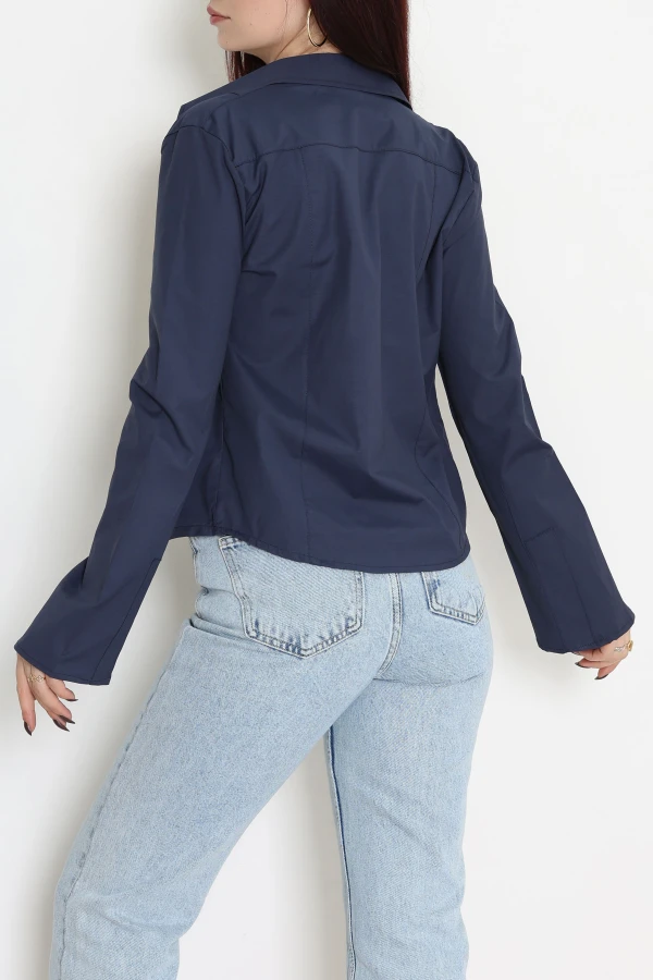 Poplin Kumaş Fit Gömlek Lacivert 7
