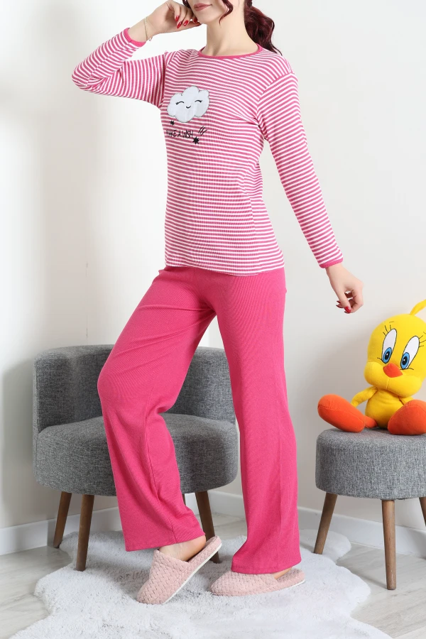 Kaşkorse Pijama Takımı Fuşya 6