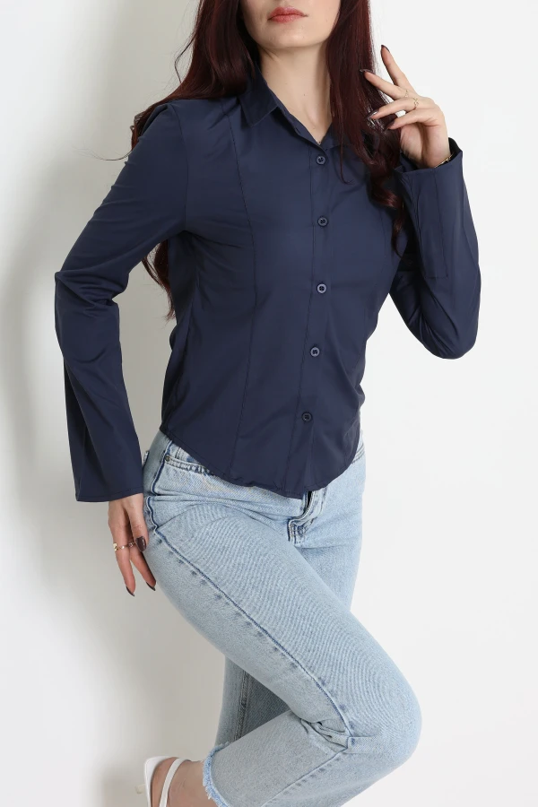 Poplin Kumaş Fit Gömlek Lacivert 3