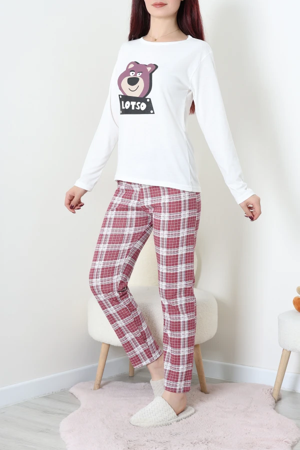 Süprem Baskılı Pijama Takımı Beyazekose 6
