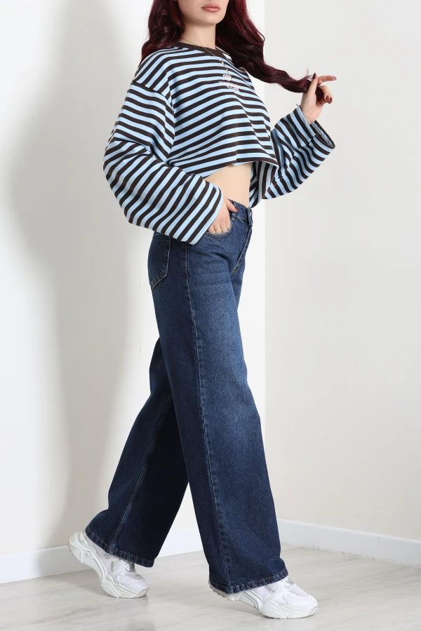 Wide Leg Kot Pantolon Koyulaci 6