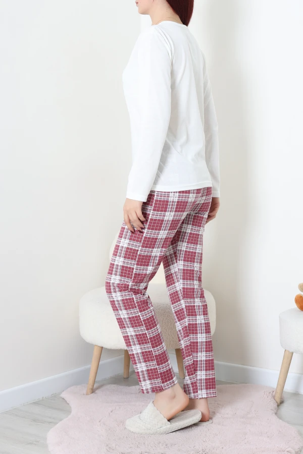 Süprem Baskılı Pijama Takımı Beyazekose 8