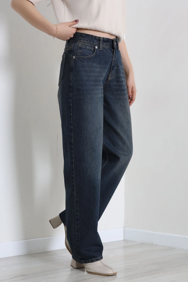 Kadın Tint Baggy Fit Yüksek Bel Kot Pantolon 4