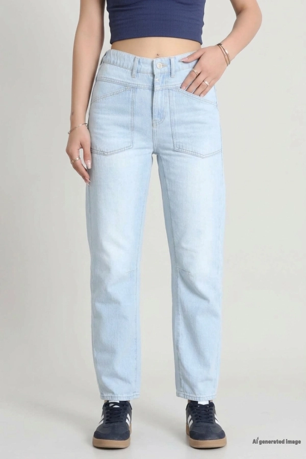 Relax Beli Lastikli Kot Pantolon Açıkmavi