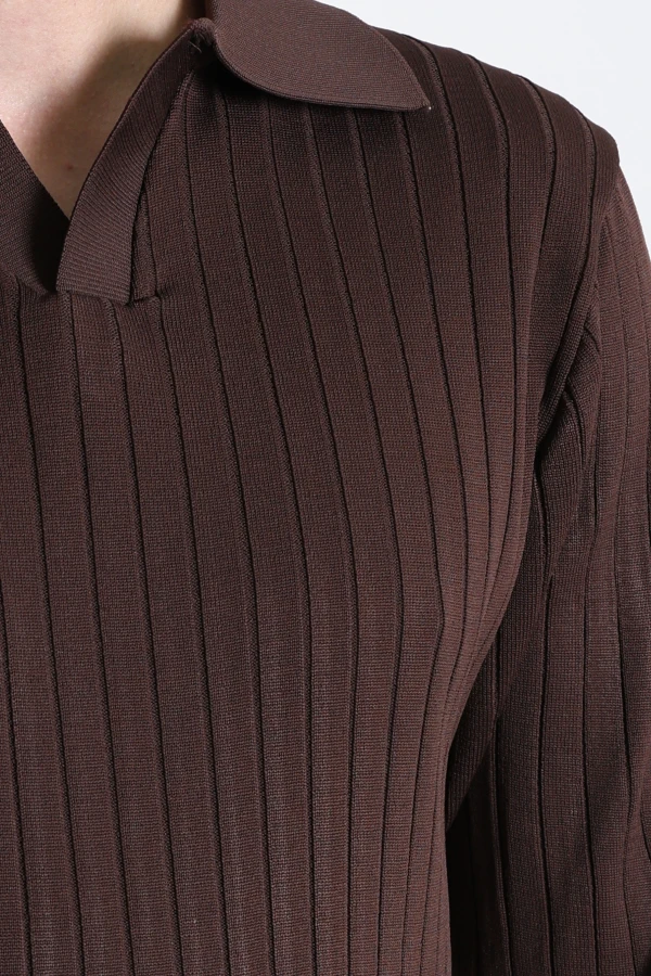 Polo Yaka Erkek Triko Sweat Kahve 8