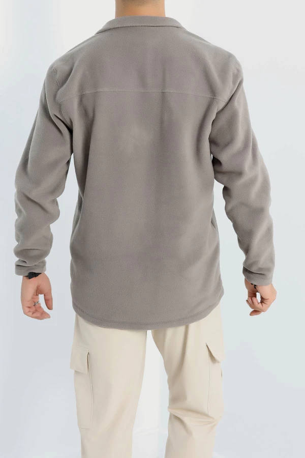 Yarım Fermuar Erkek Polar Sweat Füme 8