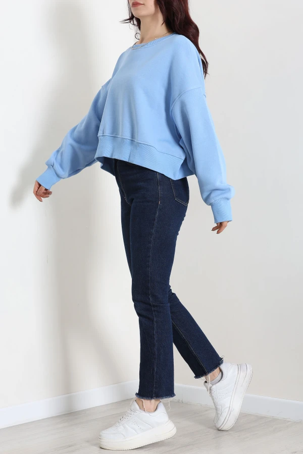Oversize 3 İplik Şardonlu Sweat Bebemavi 7