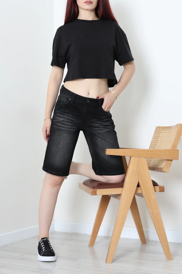 Denim Şort Koyufüme 3