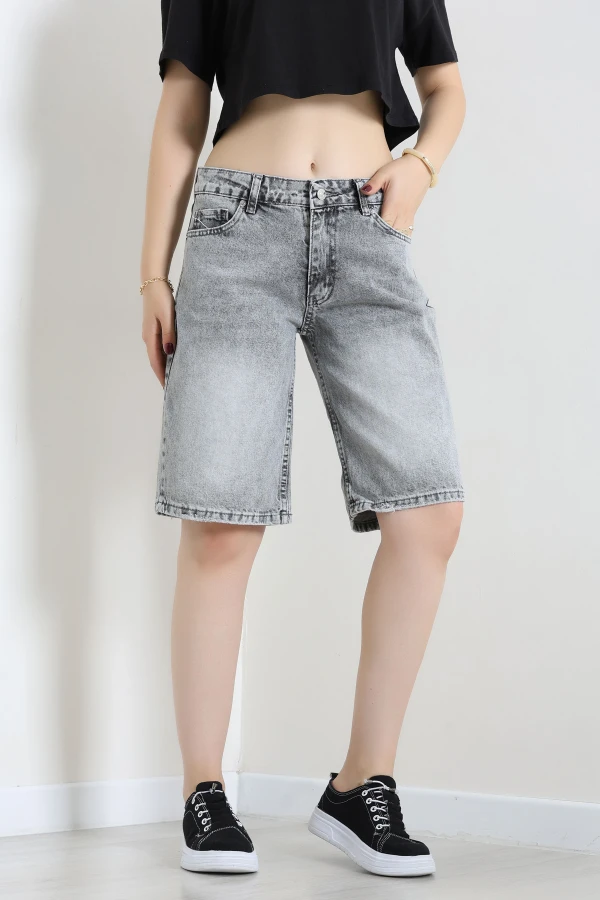 Denim Şort Gri 2