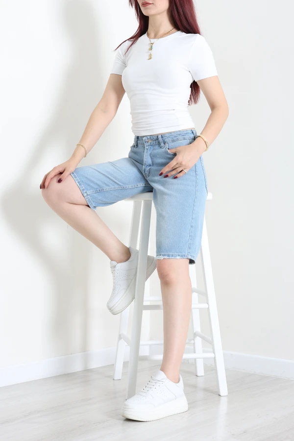 Denim Şort Açıkmavi 4