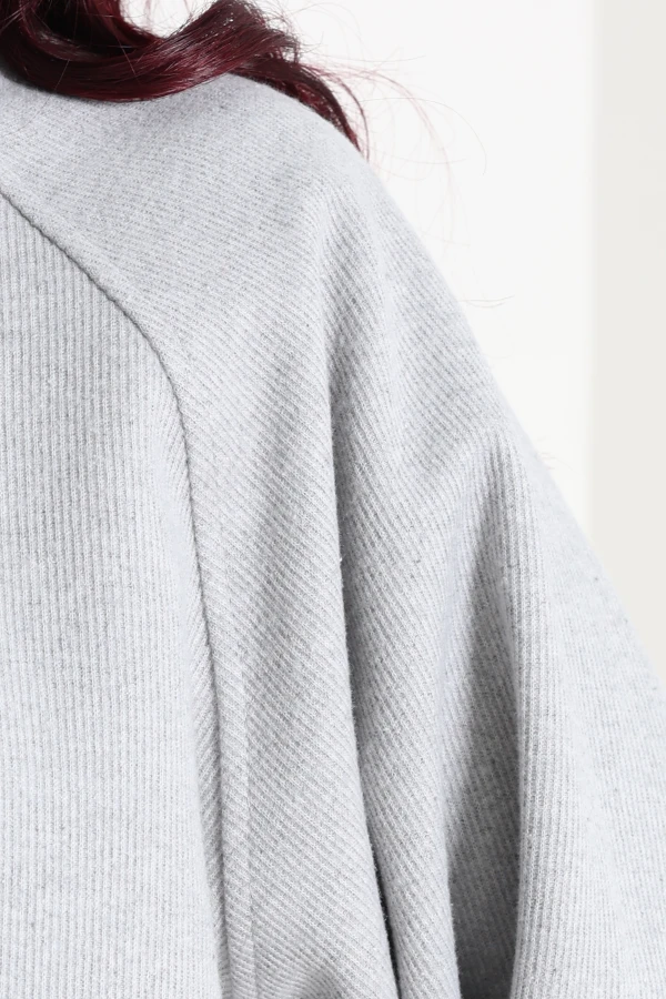Kadın Gri Yarasa Kol Oversize Sweat Tunik 7