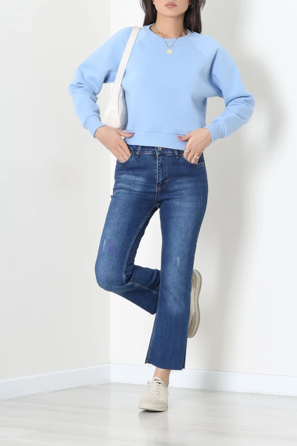 Bisiklet Yaka 3 İplik Sweat Bebemavi 4
