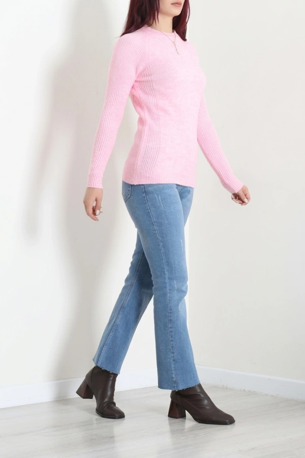 Bisiklet Yaka Yumoş Body Pembe 5