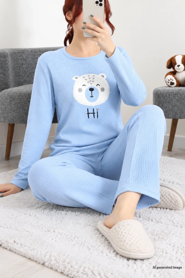 Fitilli Baskılı Pijama Takım Bebemavi