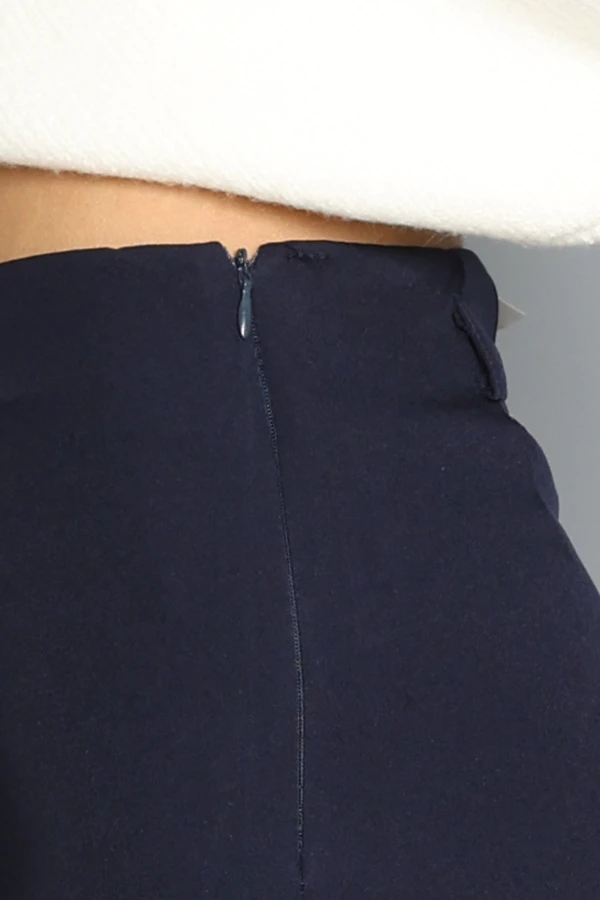 Dabıl Yüksek Bel Geniş Paça Pantolon Lacivert 8