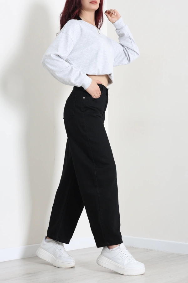 Baggy Kot Pantolon Siyah 6