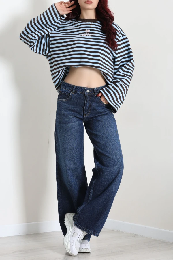 Wide Leg Kot Pantolon Koyulaci 4