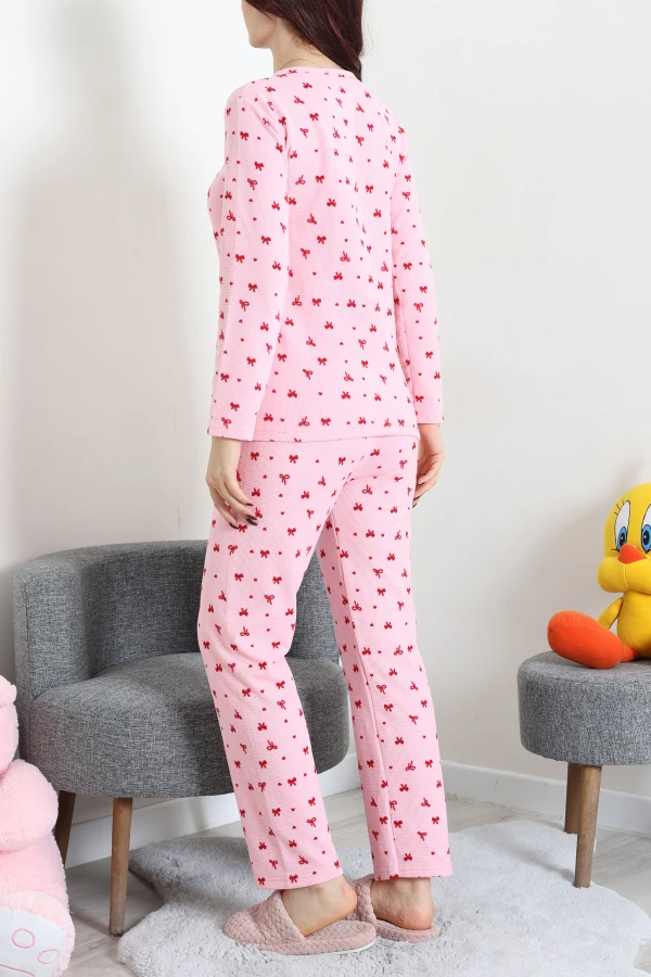 Waffle Pijama Takımı Pembe 8