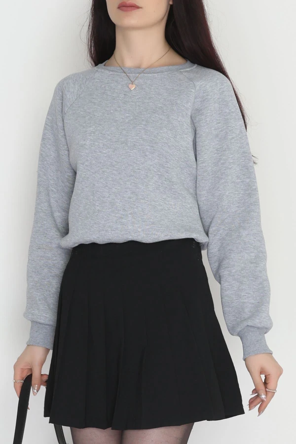 Bisiklet Yaka 3 İplik Sweat Gri 5