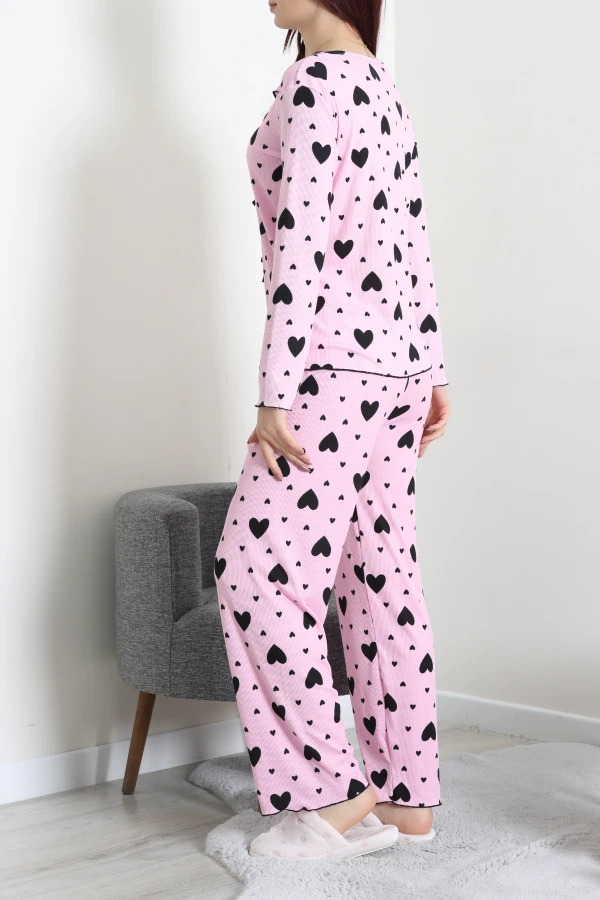 Kaşkorse Pijama Takımı Pembedesenli 8