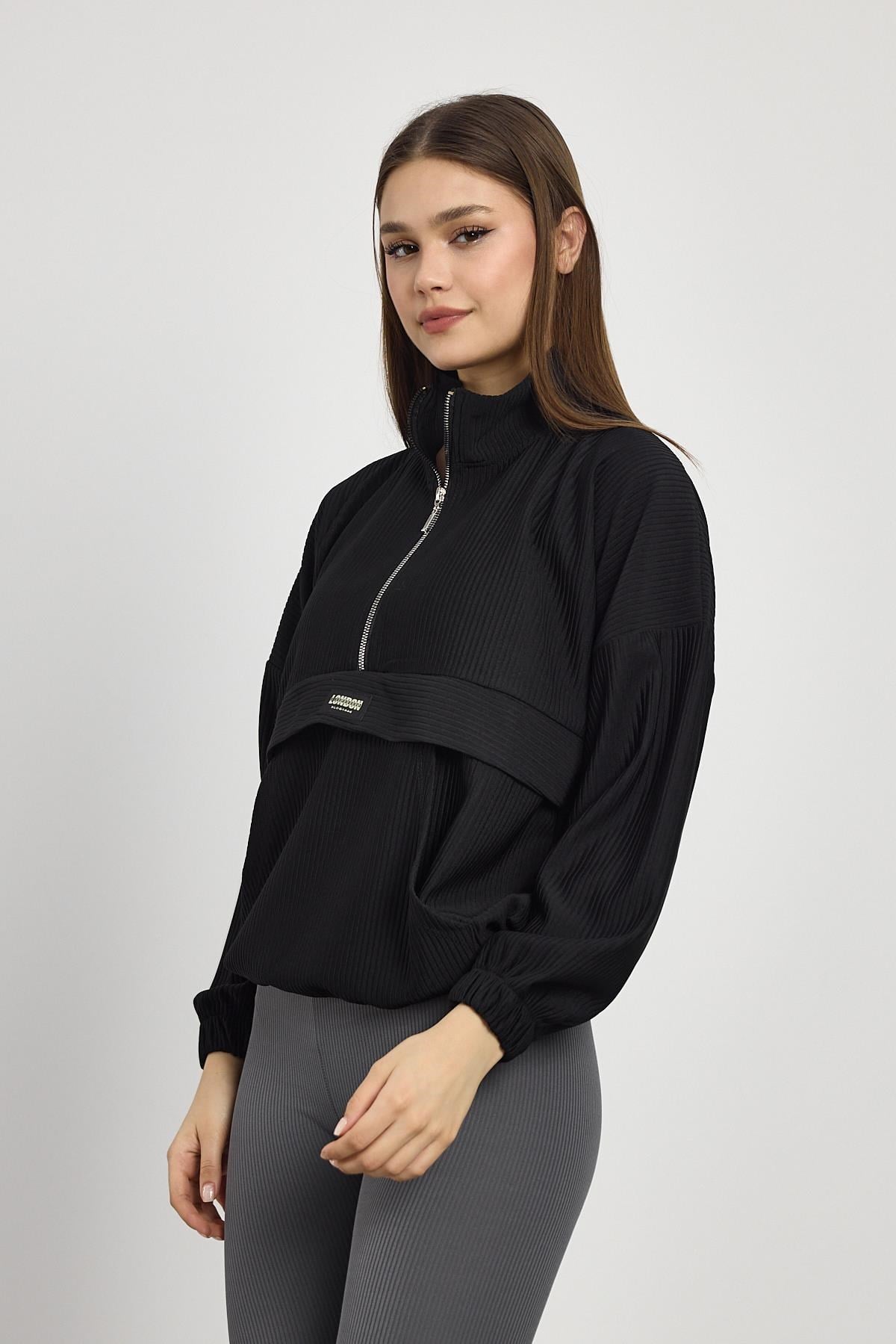 Kanguru Cep Detay Sweat 1052 Siyah 8