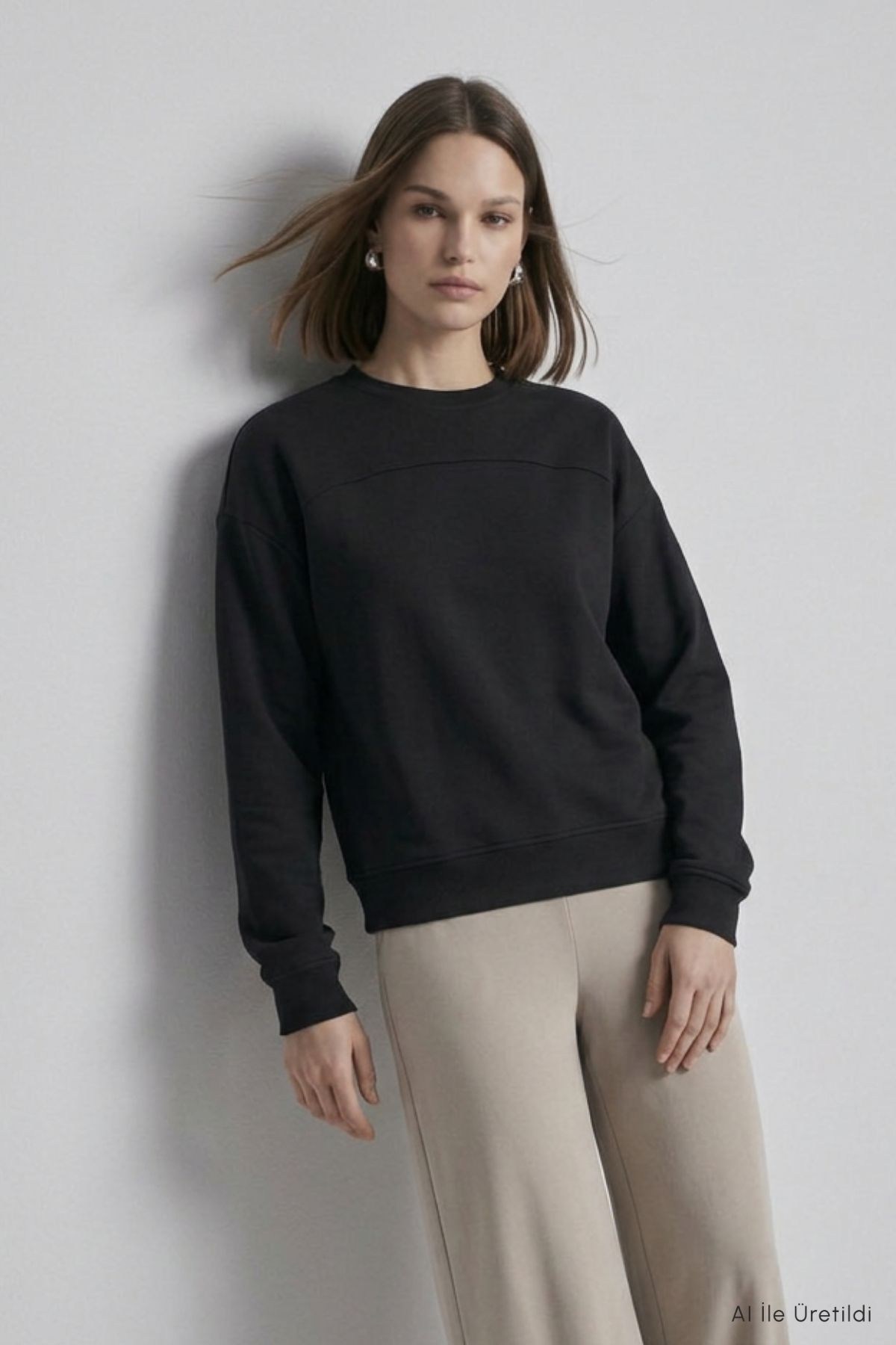 Bisiklet Yaka Tunik 8203A Siyah 2